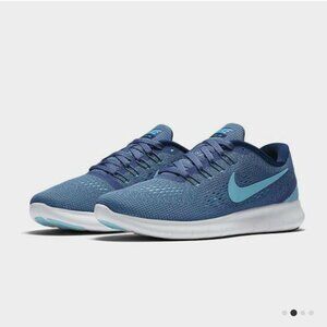 Nike Womens Free RN Blue Running Shoes - Size 8